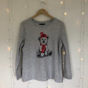 Polar Bear Sweater with Sequin Embellishment